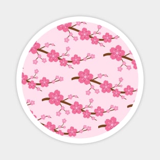 Pretty Pink Cherry Blossom Floral Magnet